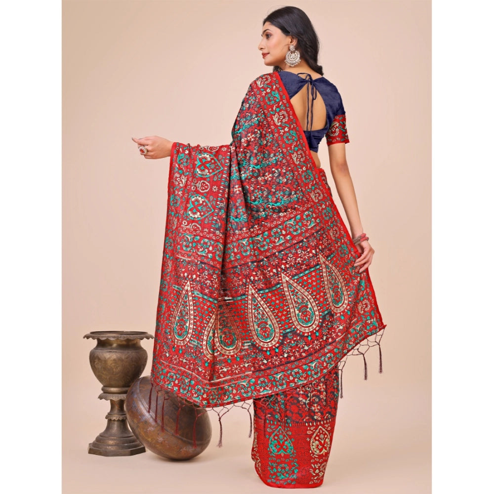 Pretty Women's Cotton Printed Saree With Blouse Piece