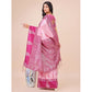 Adorable Women's Lichi Silk Printed Saree With Blouse Piece