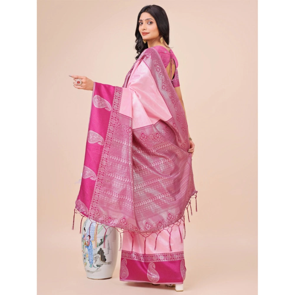Adorable Women's Lichi Silk Printed Saree With Blouse Piece