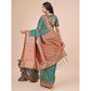 Trendy Women's Linen Cotton Printed Saree With Blouse Piece