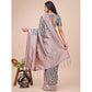 Trendy Women's Linen Cotton Printed Saree With Blouse Piece
