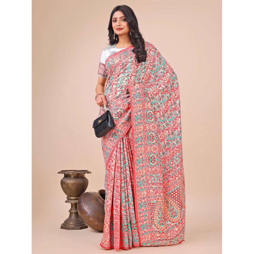 Pretty Women's Cotton Printed Saree With Blouse Piece