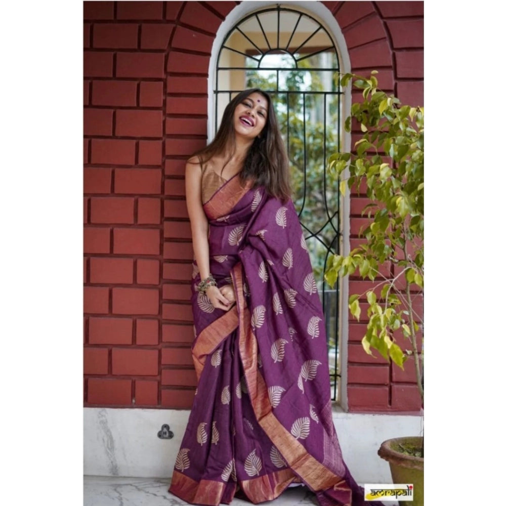 Elegant Women's Silk Printed Saree With Blouse Piece