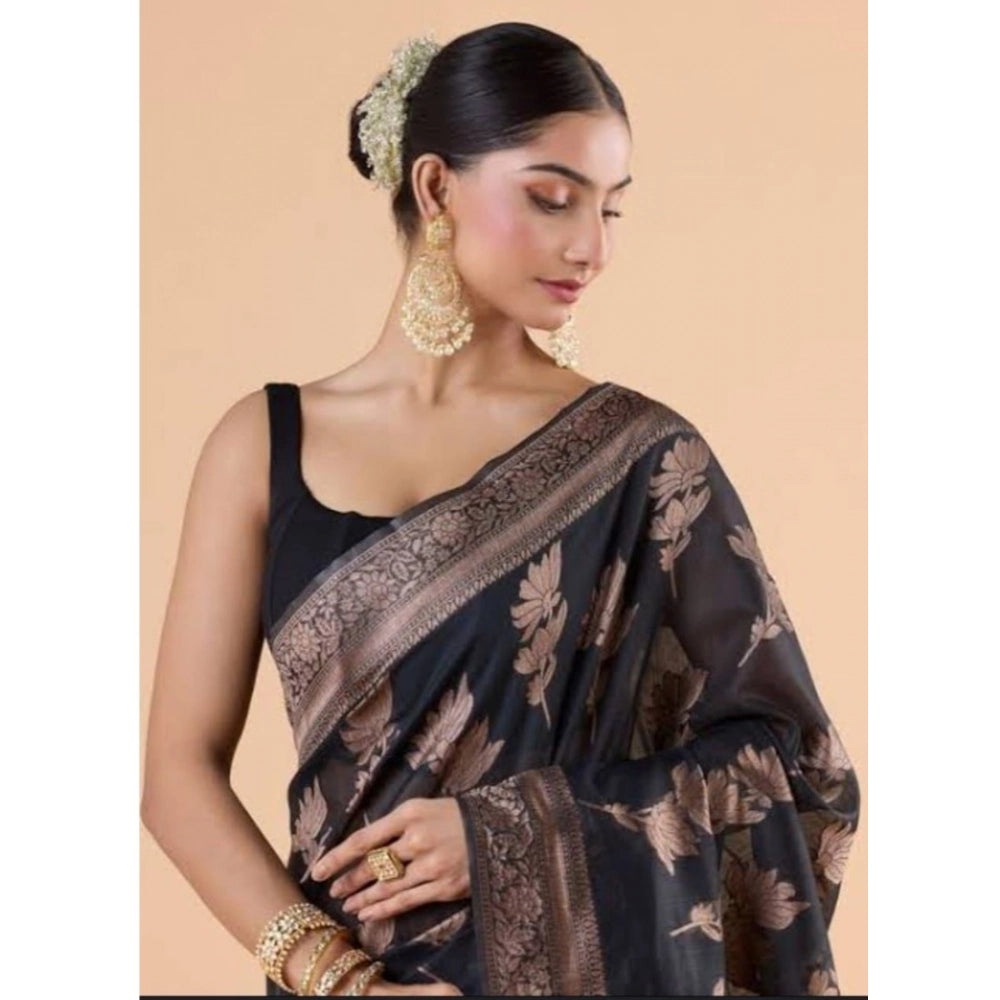 Gorgeous Women's Silk Printed Saree With Blouse Piece