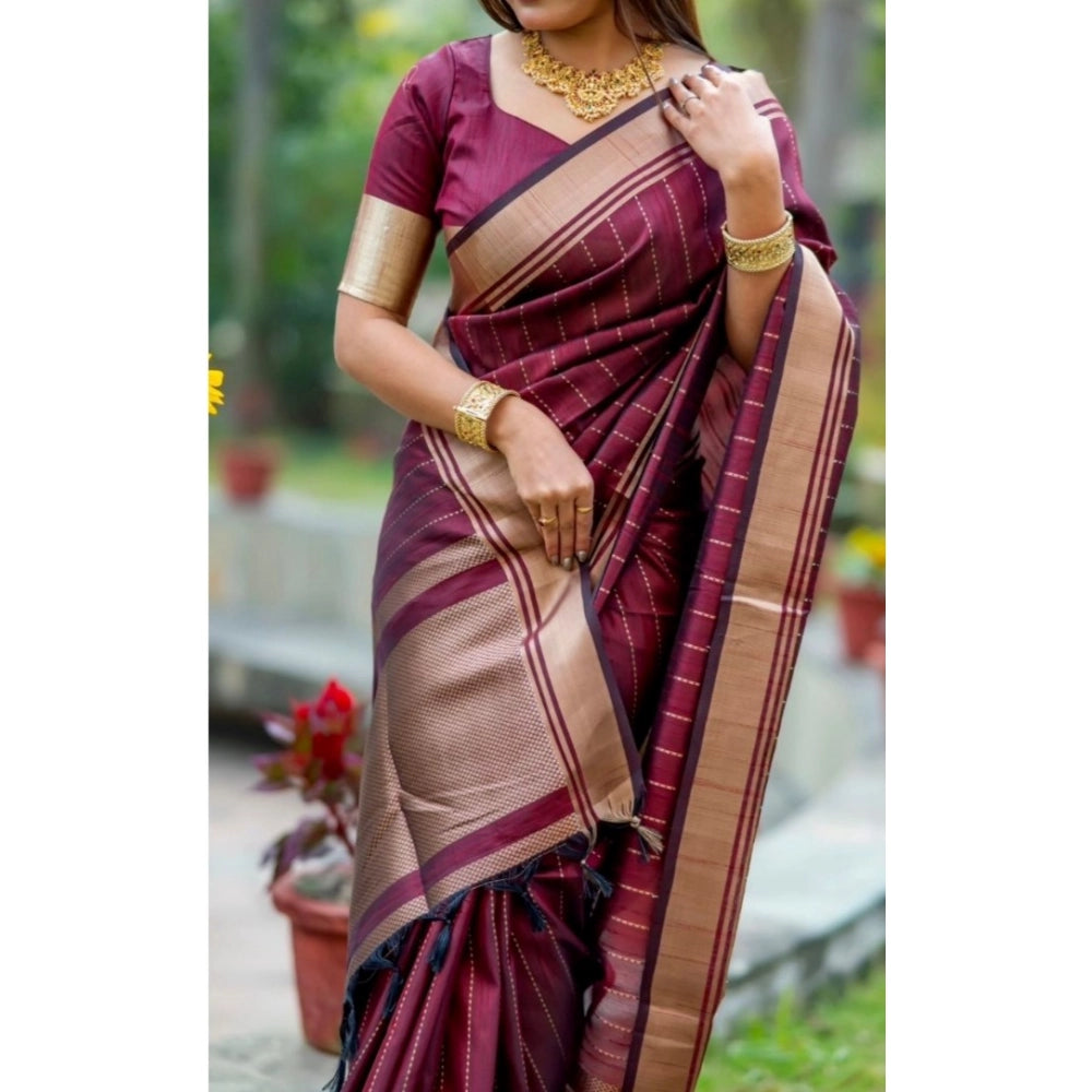 Elegant Women's Silk Printed Saree With Blouse Piece