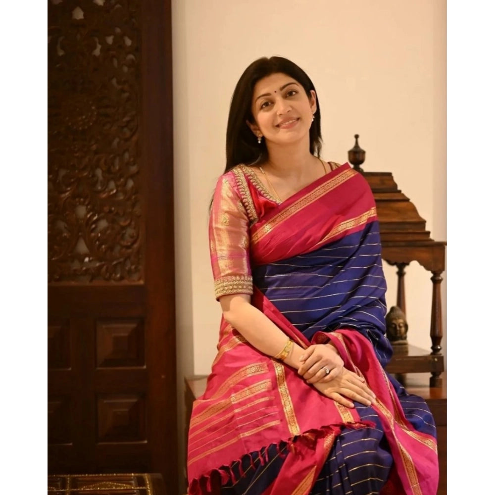 Ravishing Women's Silk Printed Saree With Blouse Piece