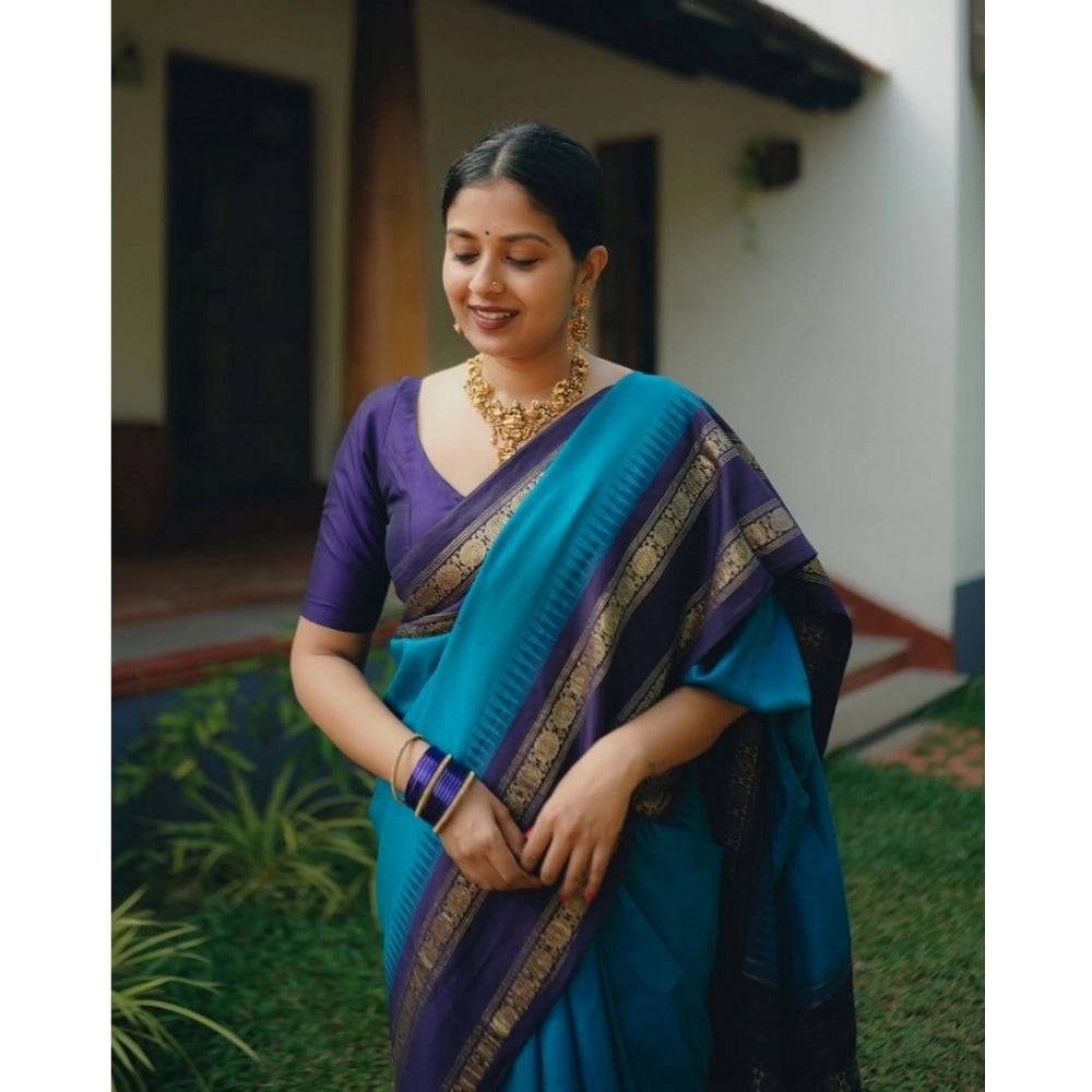 Fancy Women's Silk Printed Saree With Blouse Piece