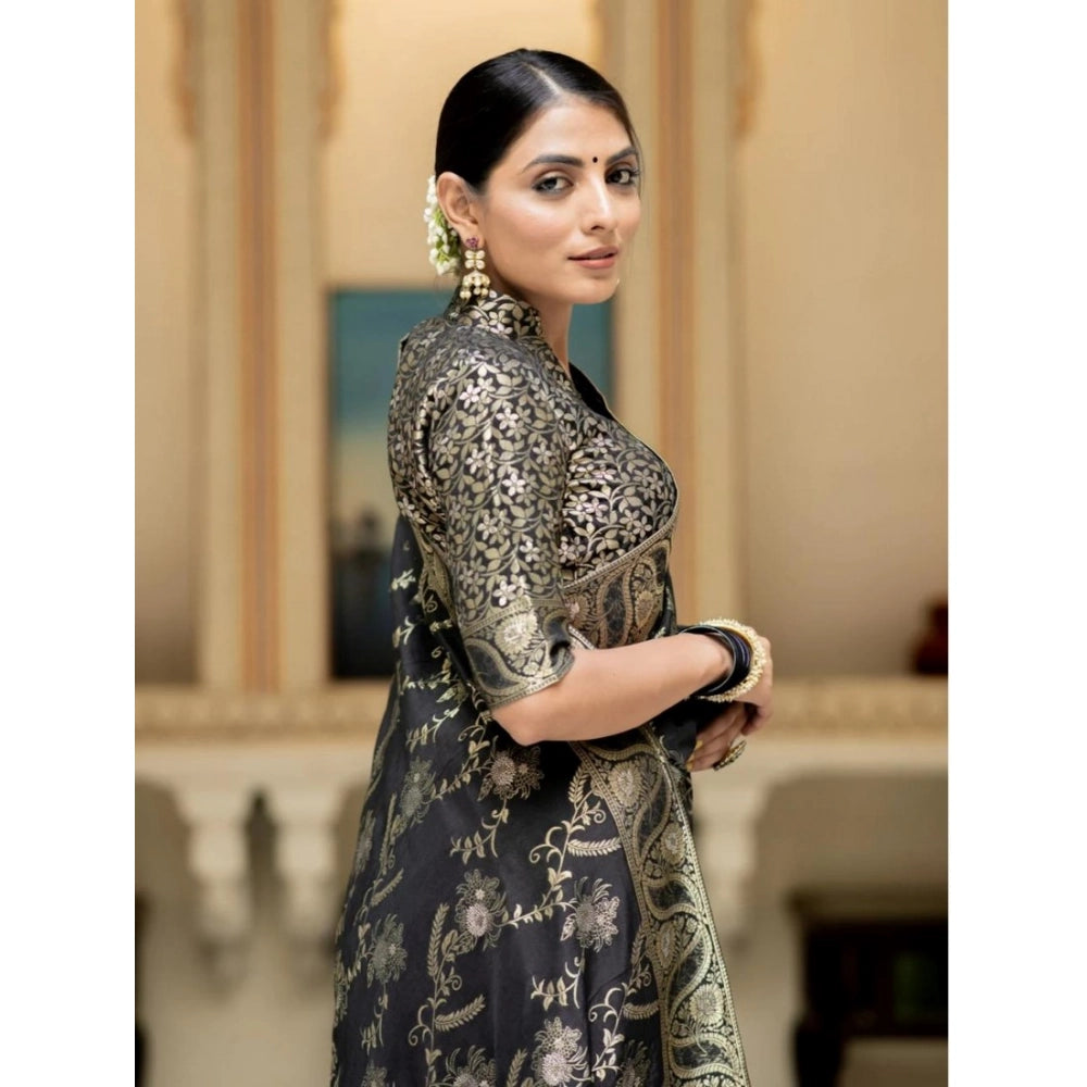 Magnificent Women's Silk Printed Saree With Blouse Piece