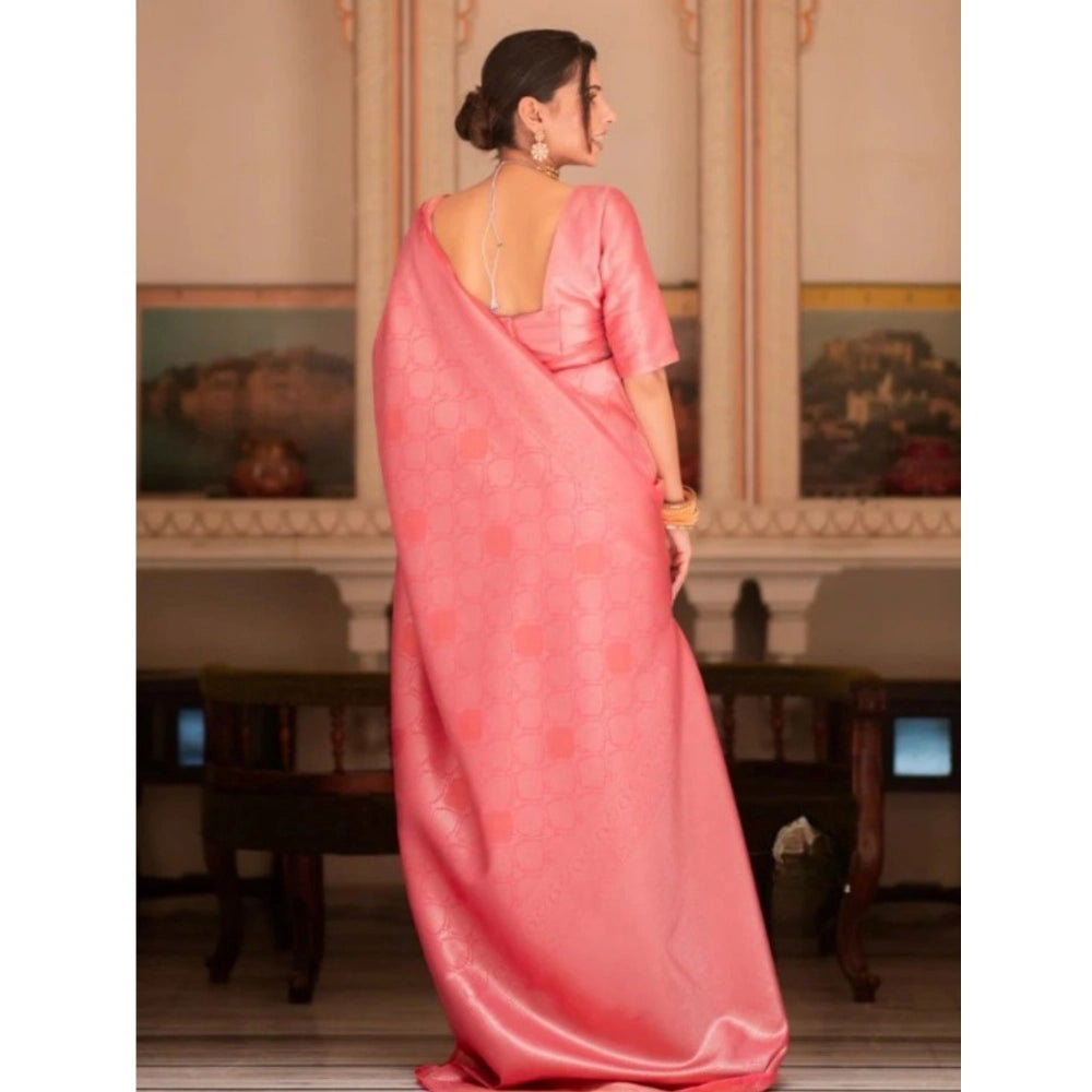 Elegant Women's Silk Printed Saree With Blouse Piece