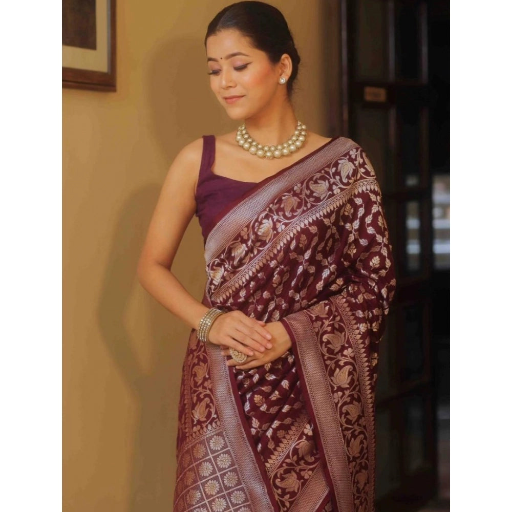 Gorgeous Women's Silk Printed Saree With Blouse Piece
