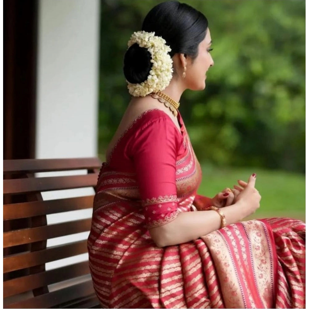 Gorgeous Women's Silk Printed Saree With Blouse Piece