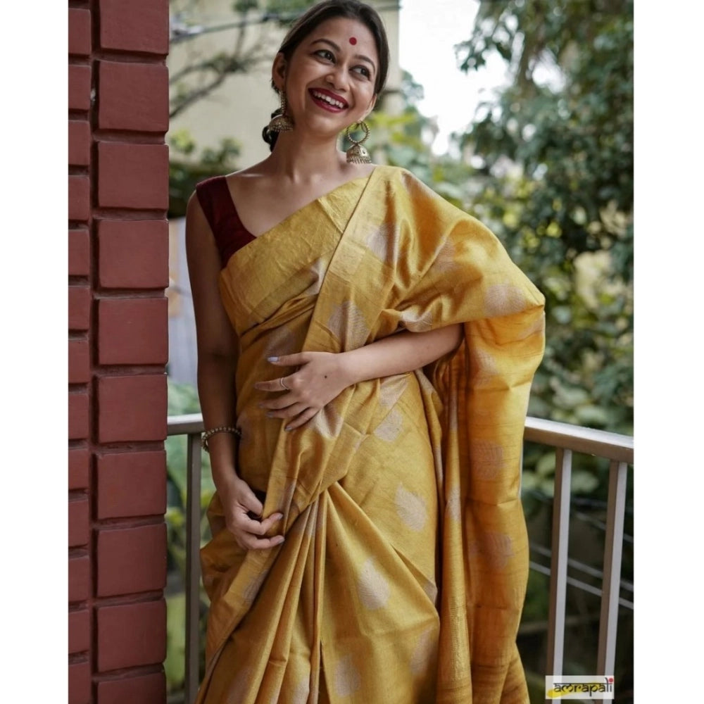 Elegant Women's Silk Printed Saree With Blouse Piece