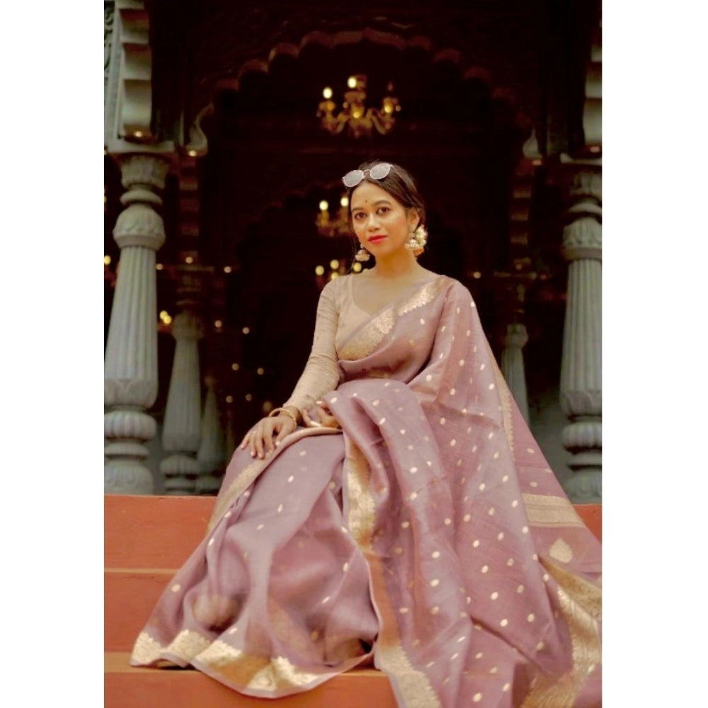 Stylish Women's Cotton Printed Saree With Blouse Piece