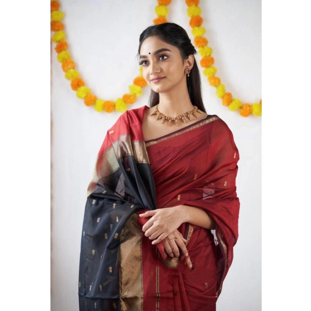 Sensational Women's Cotton Printed Saree With Blouse Piece