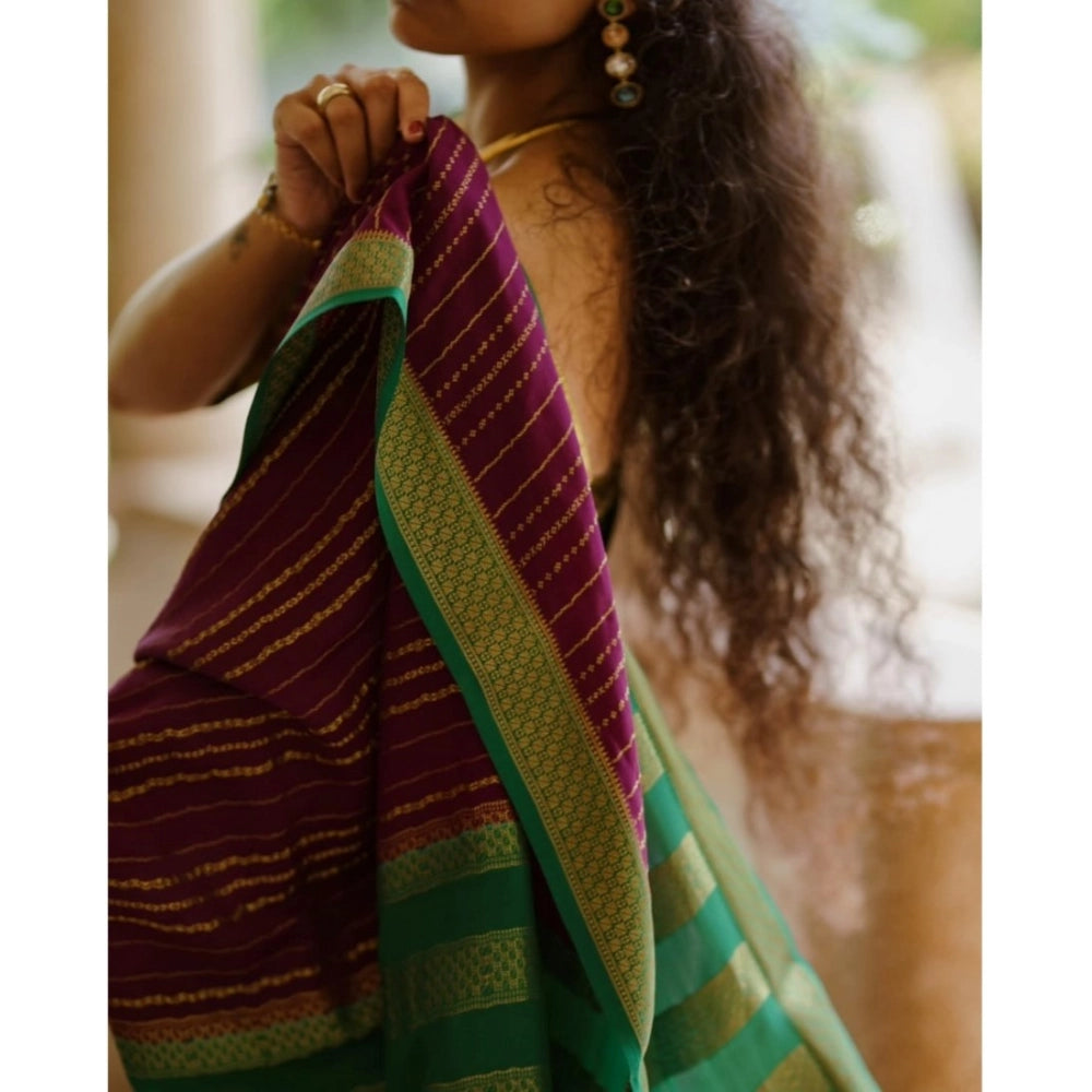 Ravishing Women's Silk Printed Saree With Blouse Piece