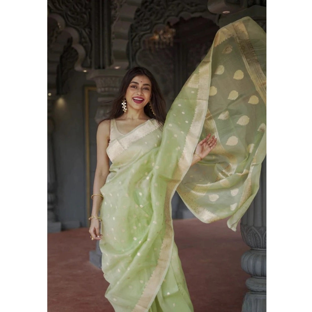 Stylish Women's Cotton Printed Saree With Blouse Piece