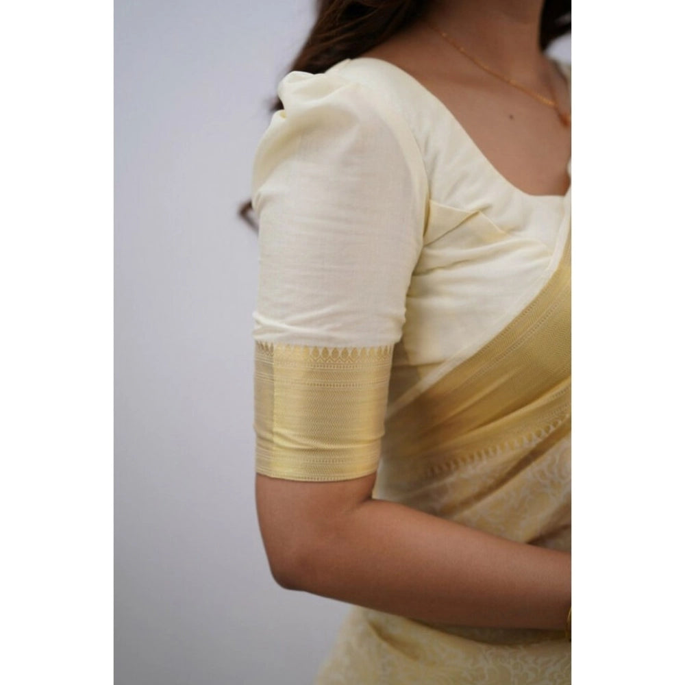 Gorgeous Women's Silk Printed Saree With Blouse Piece