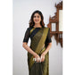 Gorgeous Women's Silk Printed Saree With Blouse Piece