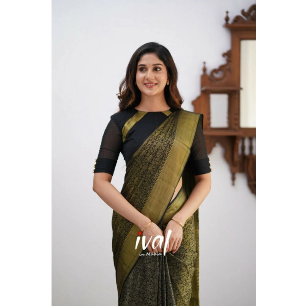 Gorgeous Women's Silk Printed Saree With Blouse Piece