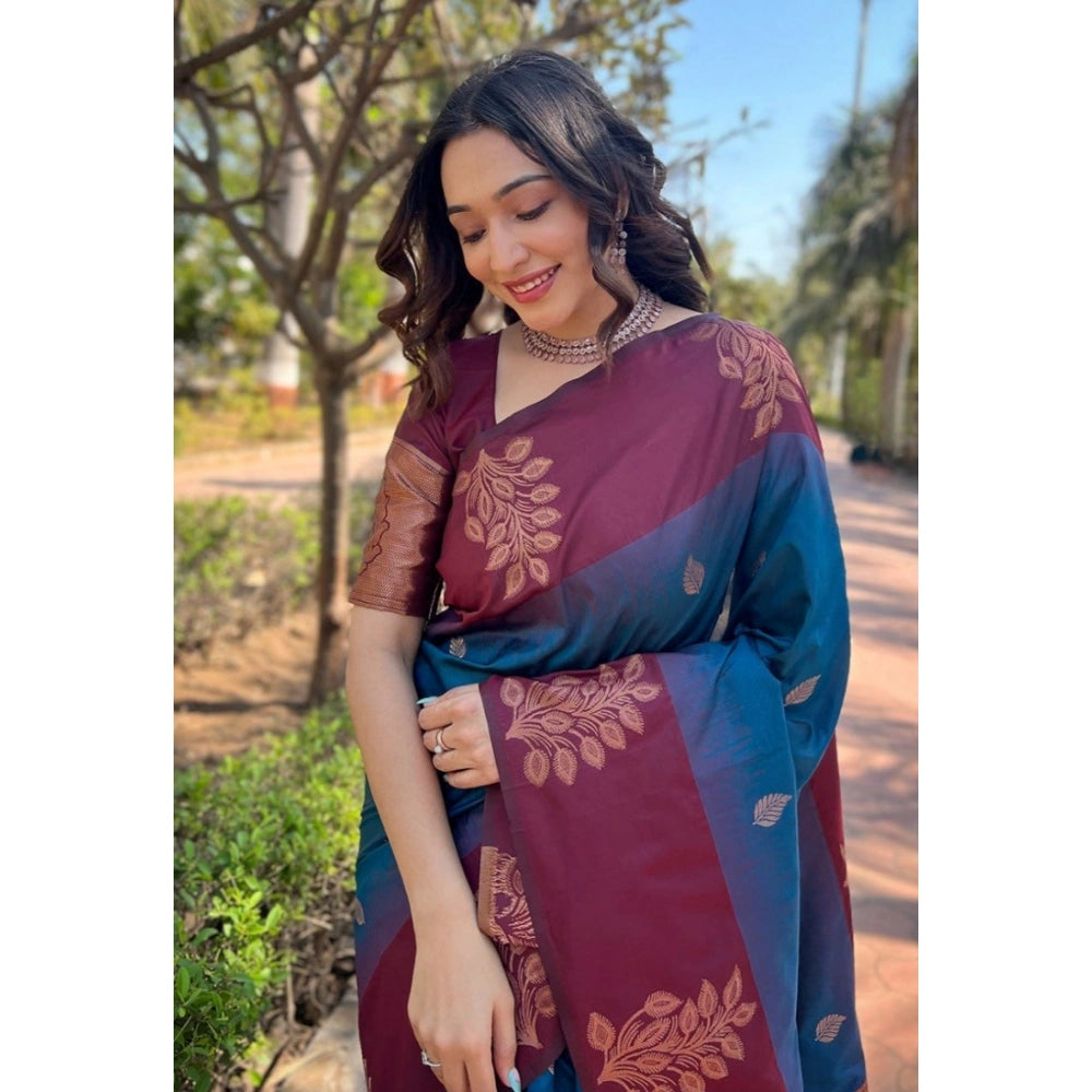 Lovely Women's Silk Printed Saree With Blouse Piece
