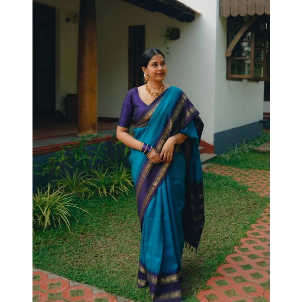 Fancy Women's Silk Printed Saree With Blouse Piece