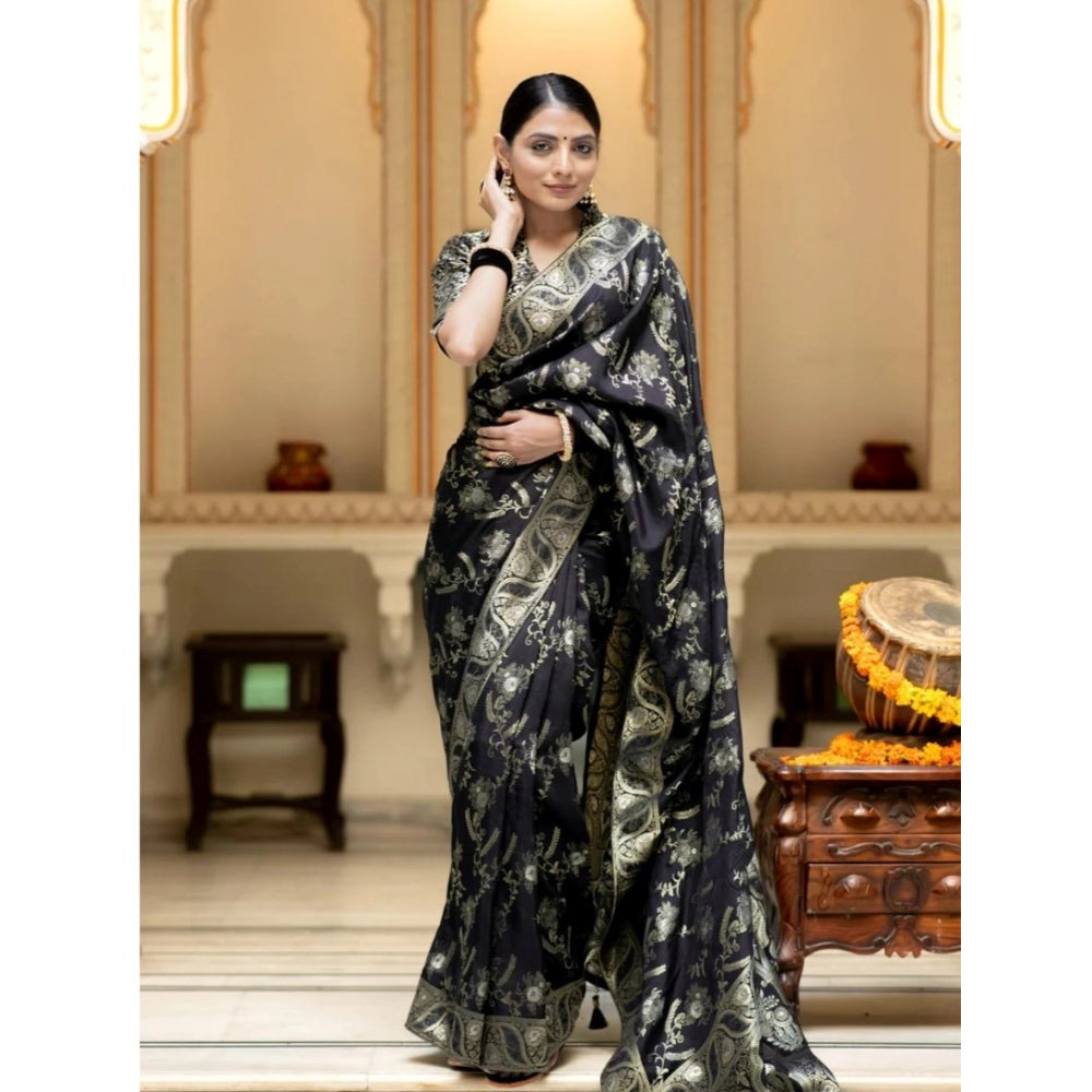 Magnificent Women's Silk Printed Saree With Blouse Piece