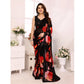 Amazing Women's Small Lace Georgette Printed Ready to Wear Saree With Blouse Piece