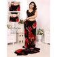 Amazing Women's Small Lace Georgette Printed Ready to Wear Saree With Blouse Piece