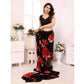Amazing Women's Small Lace Georgette Printed Ready to Wear Saree With Blouse Piece