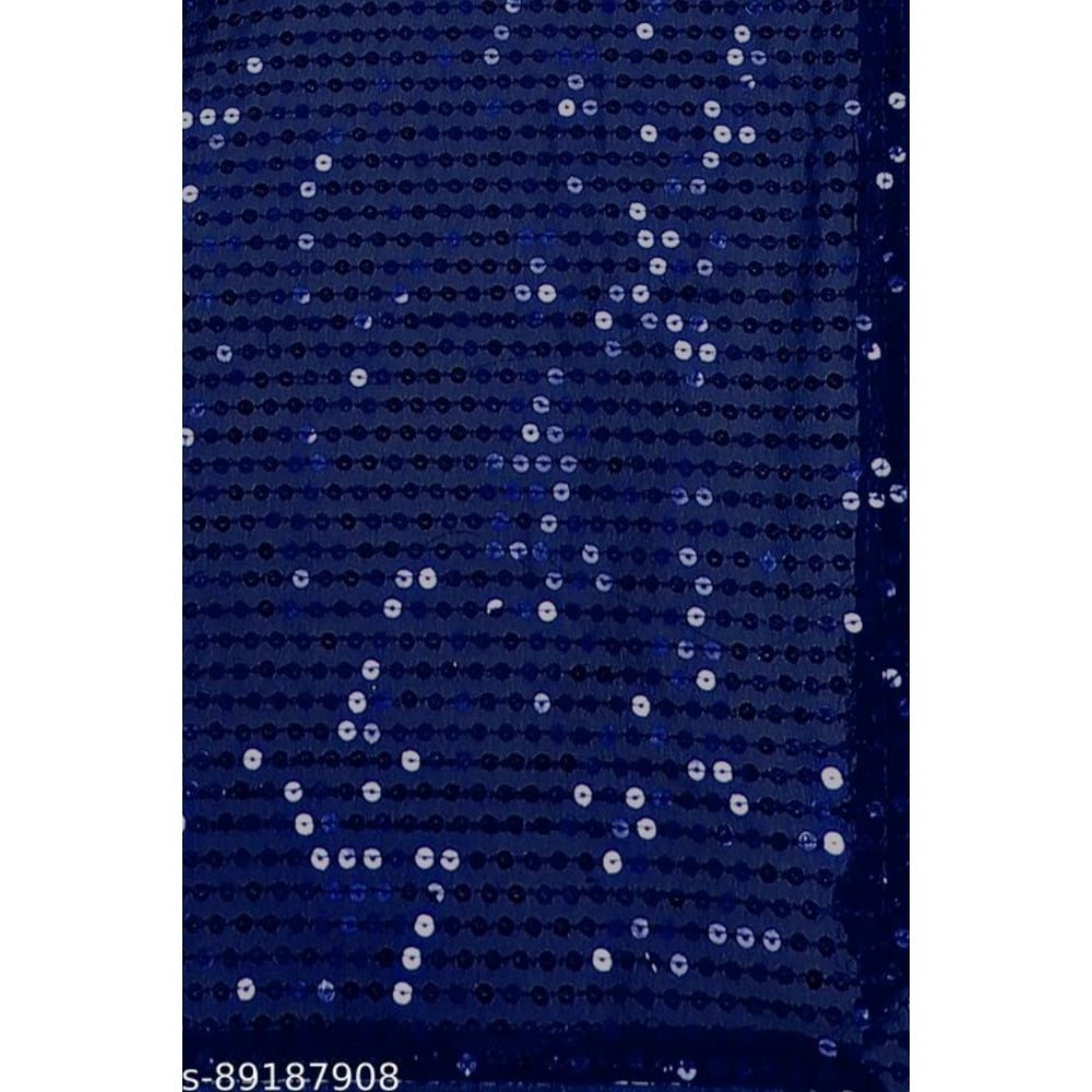 Awesome Women's Georgette Embellished Sequnece Bollywood Saree With Blouse Piece