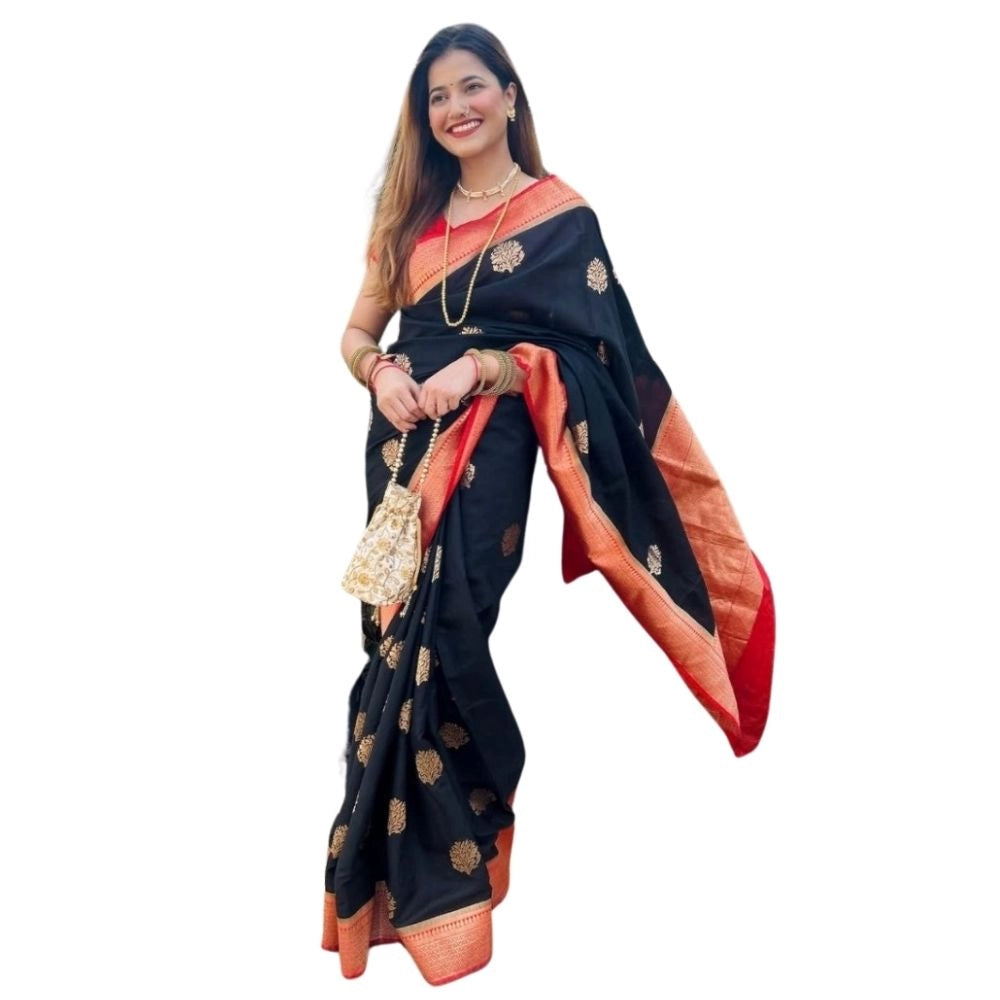 Fancy Women's Silk Printed Saree With Blouse Piece