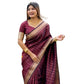 Elegant Women's Silk Printed Saree With Blouse Piece