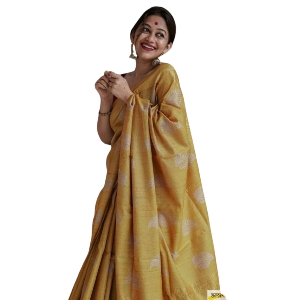 Elegant Women's Silk Printed Saree With Blouse Piece