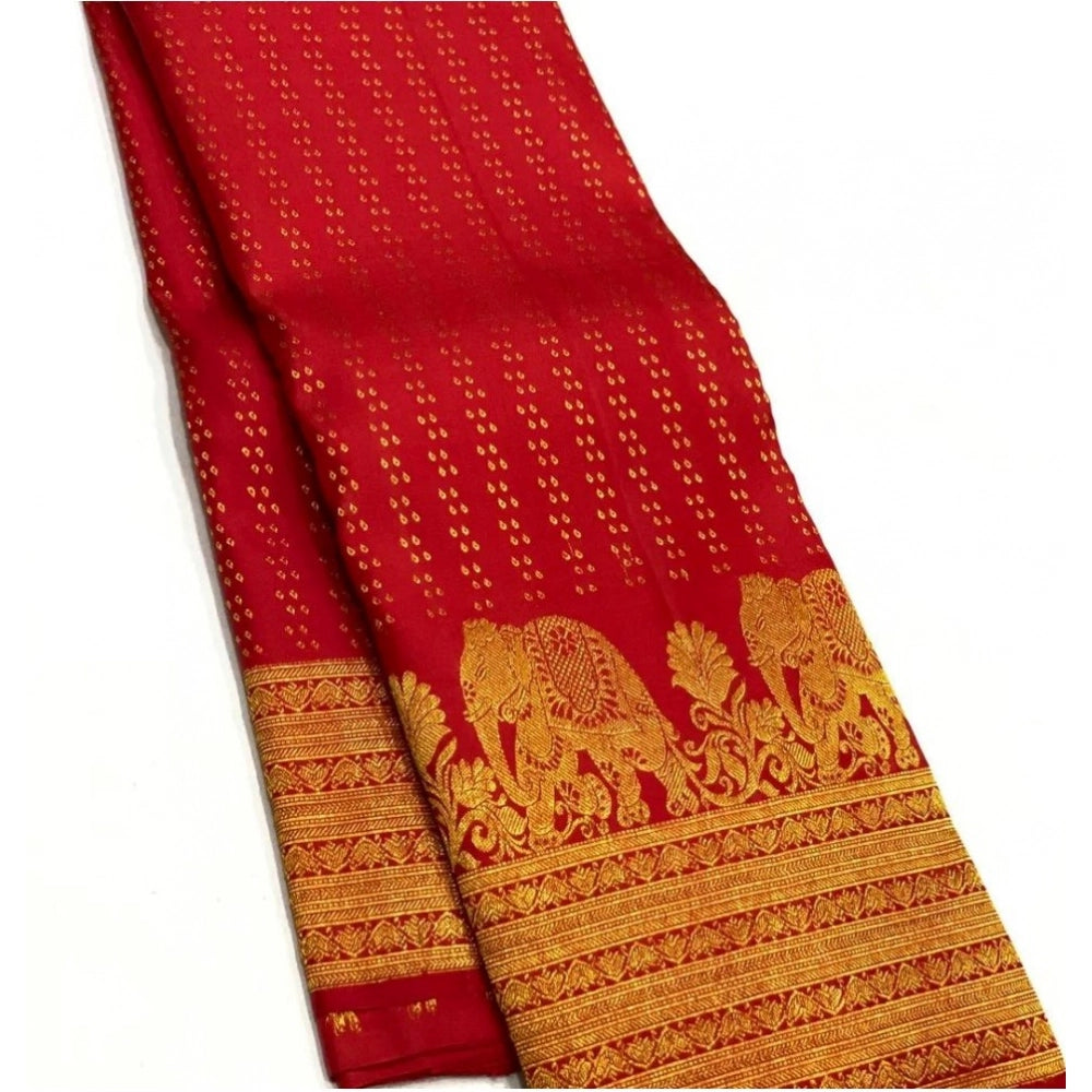 Fancy Women's Silk Printed Saree With Blouse Piece