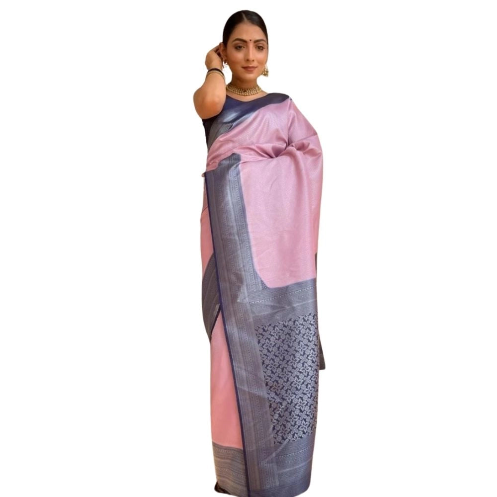Lovely Women's Silk Printed Saree With Blouse Piece