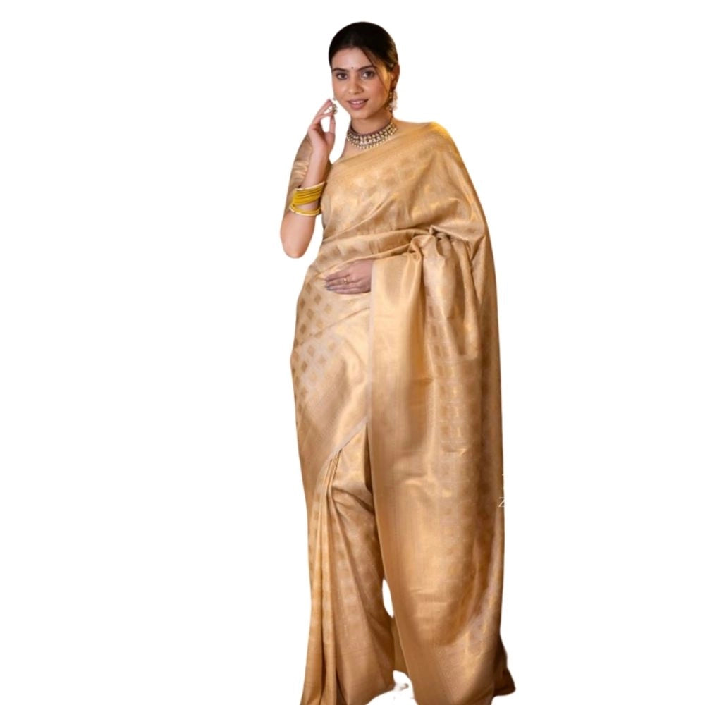 Gorgeous Women's Silk Printed Saree With Blouse Piece