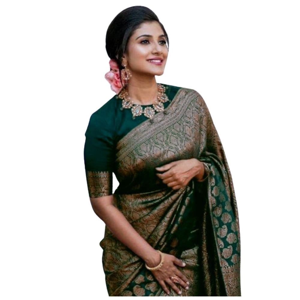 Versatile Women's Silk Printed Saree With Blouse Piece