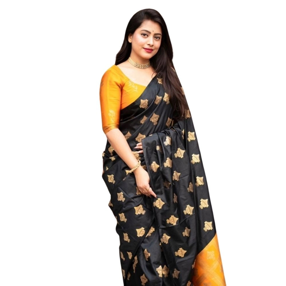 Fashionable Women's Silk Printed Saree With Blouse Piece