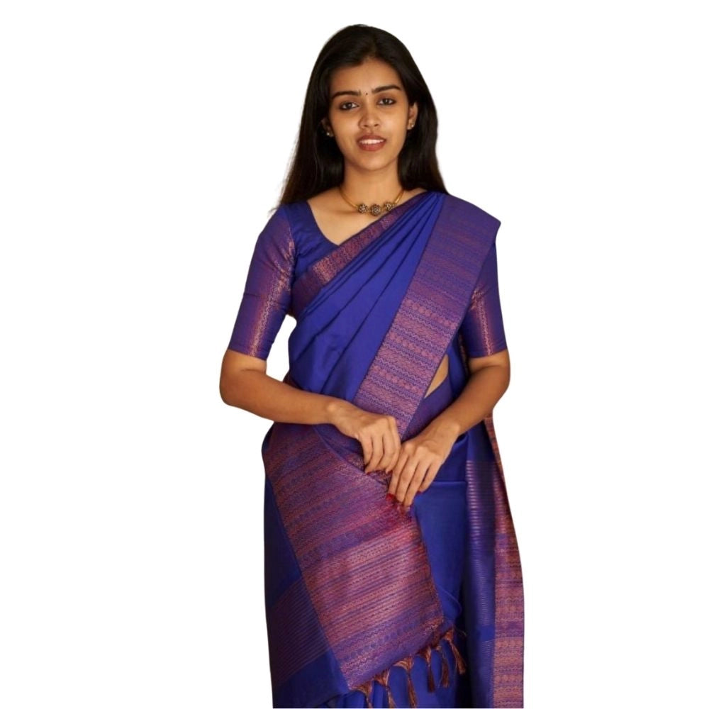 Voguish Women's Silk Printed Saree With Blouse Piece