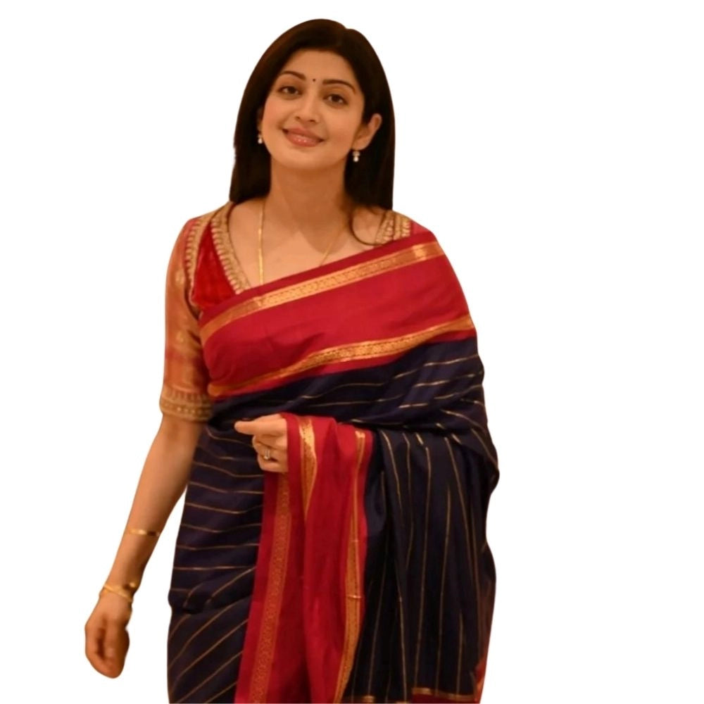 Ravishing Women's Silk Printed Saree With Blouse Piece