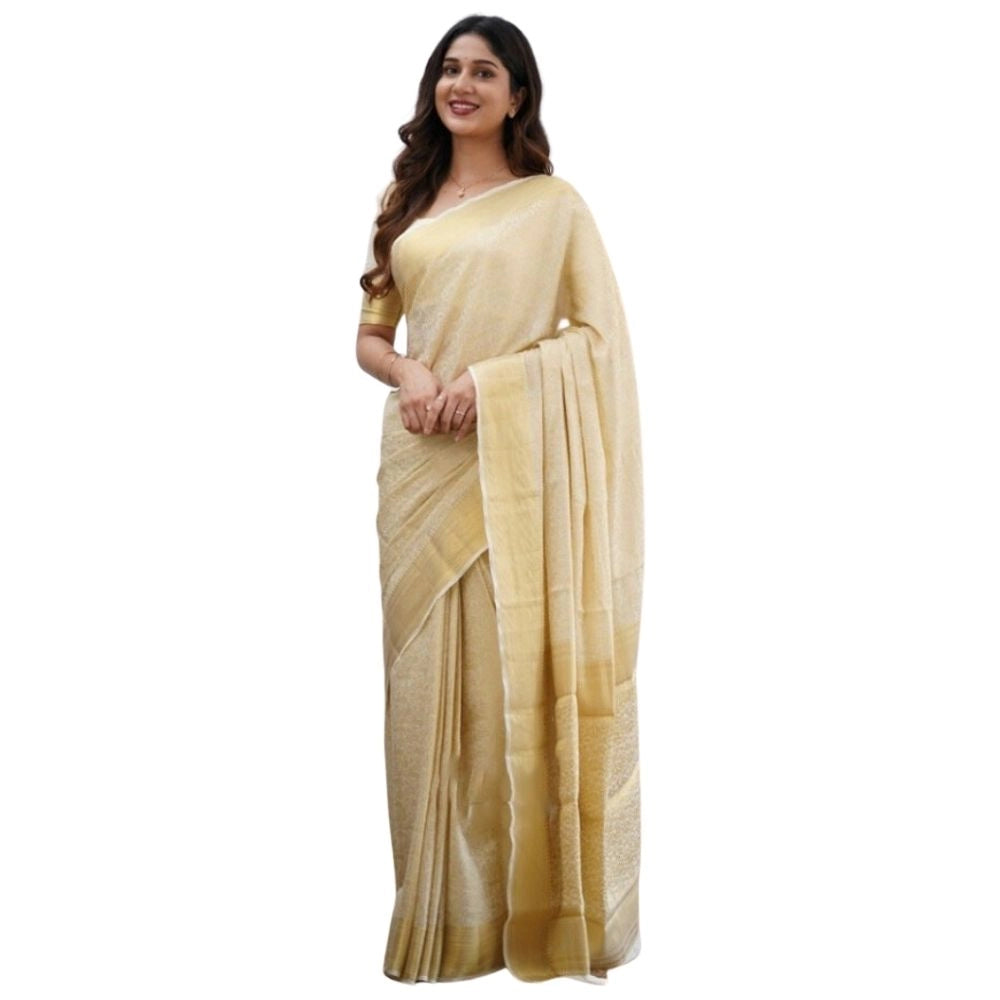 Gorgeous Women's Silk Printed Saree With Blouse Piece