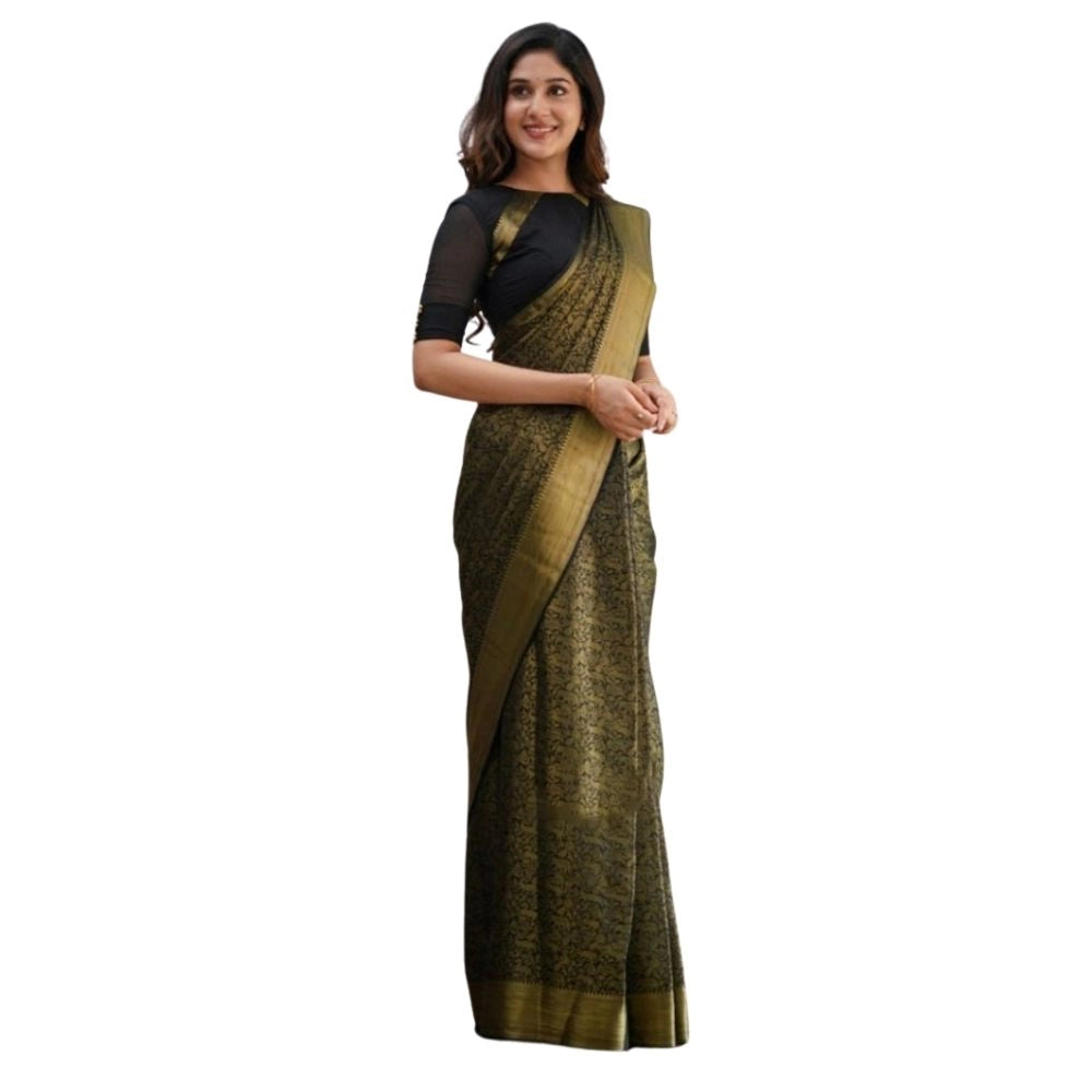 Gorgeous Women's Silk Printed Saree With Blouse Piece