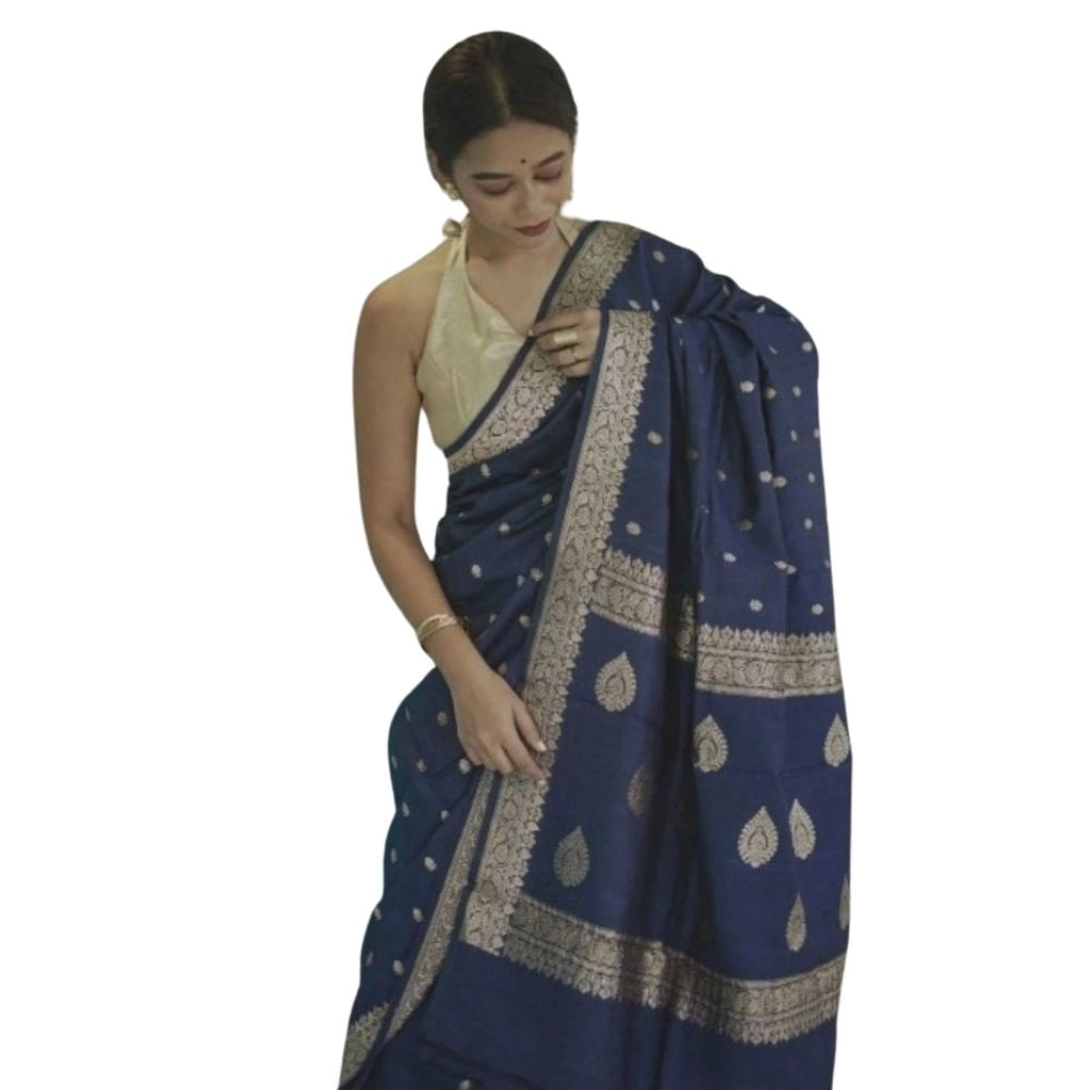 Stylish Women's Cotton Printed Saree With Blouse Piece