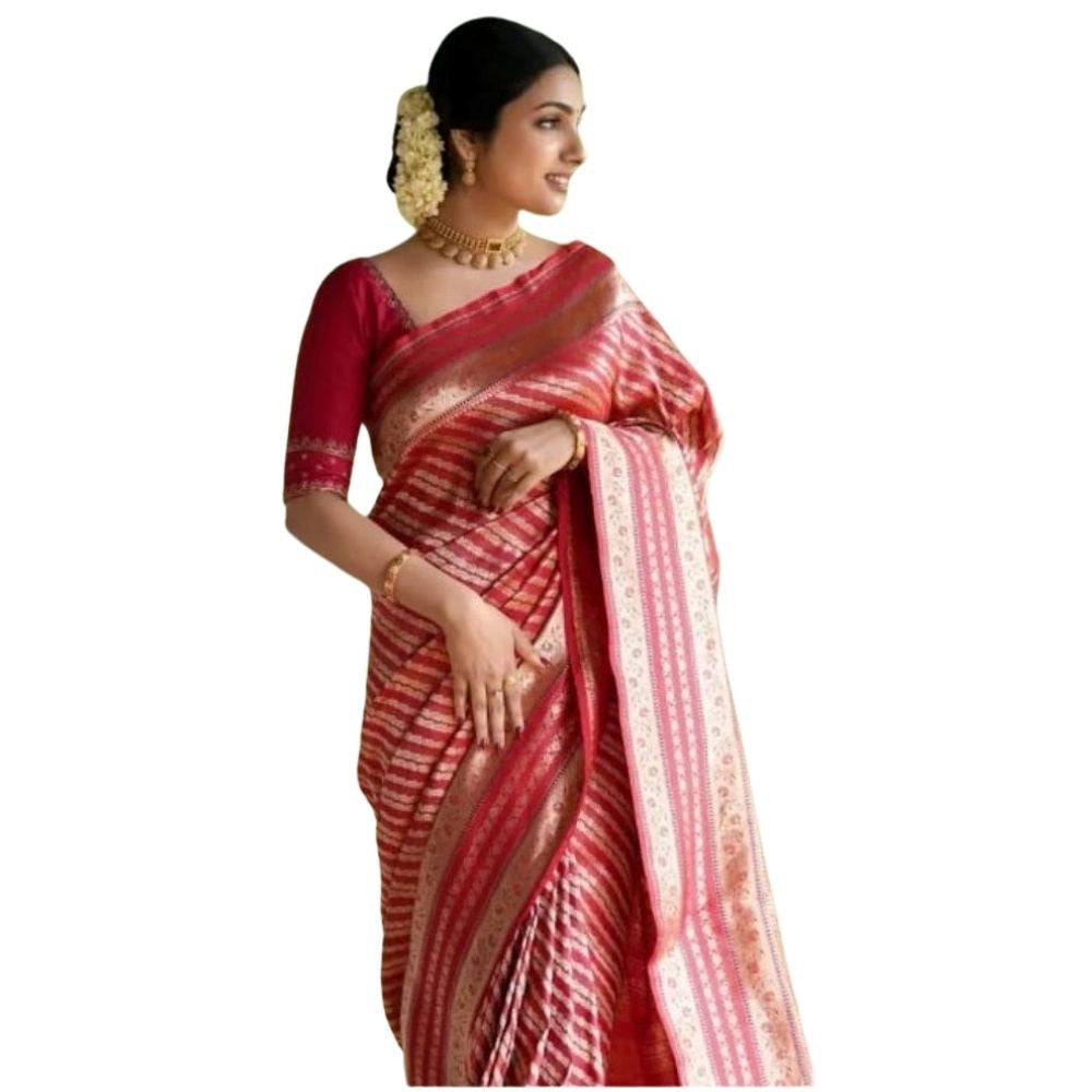 Gorgeous Women's Silk Printed Saree With Blouse Piece
