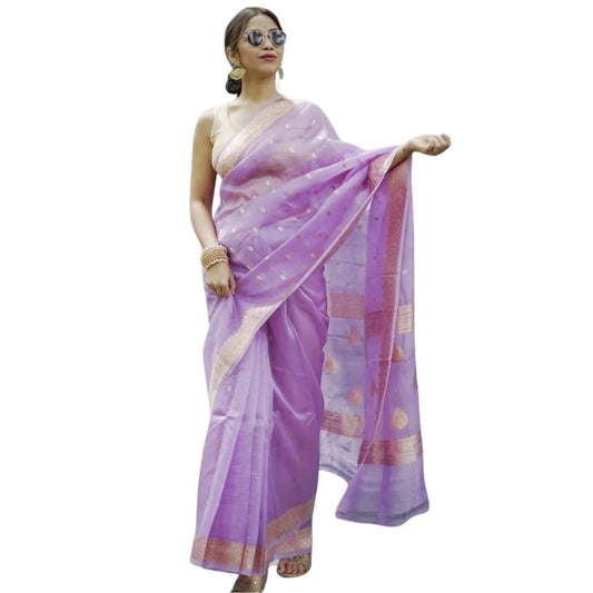 Stylish Women's Cotton Printed Saree With Blouse Piece