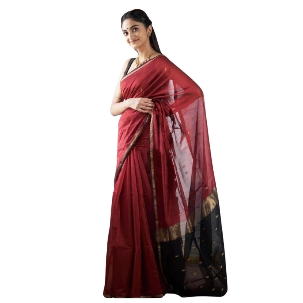 Sensational Women's Cotton Printed Saree With Blouse Piece