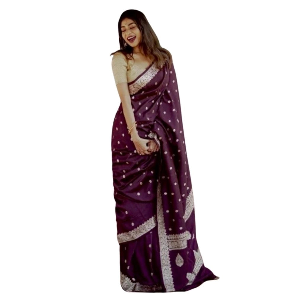 Stylish Women's Cotton Printed Saree With Blouse Piece