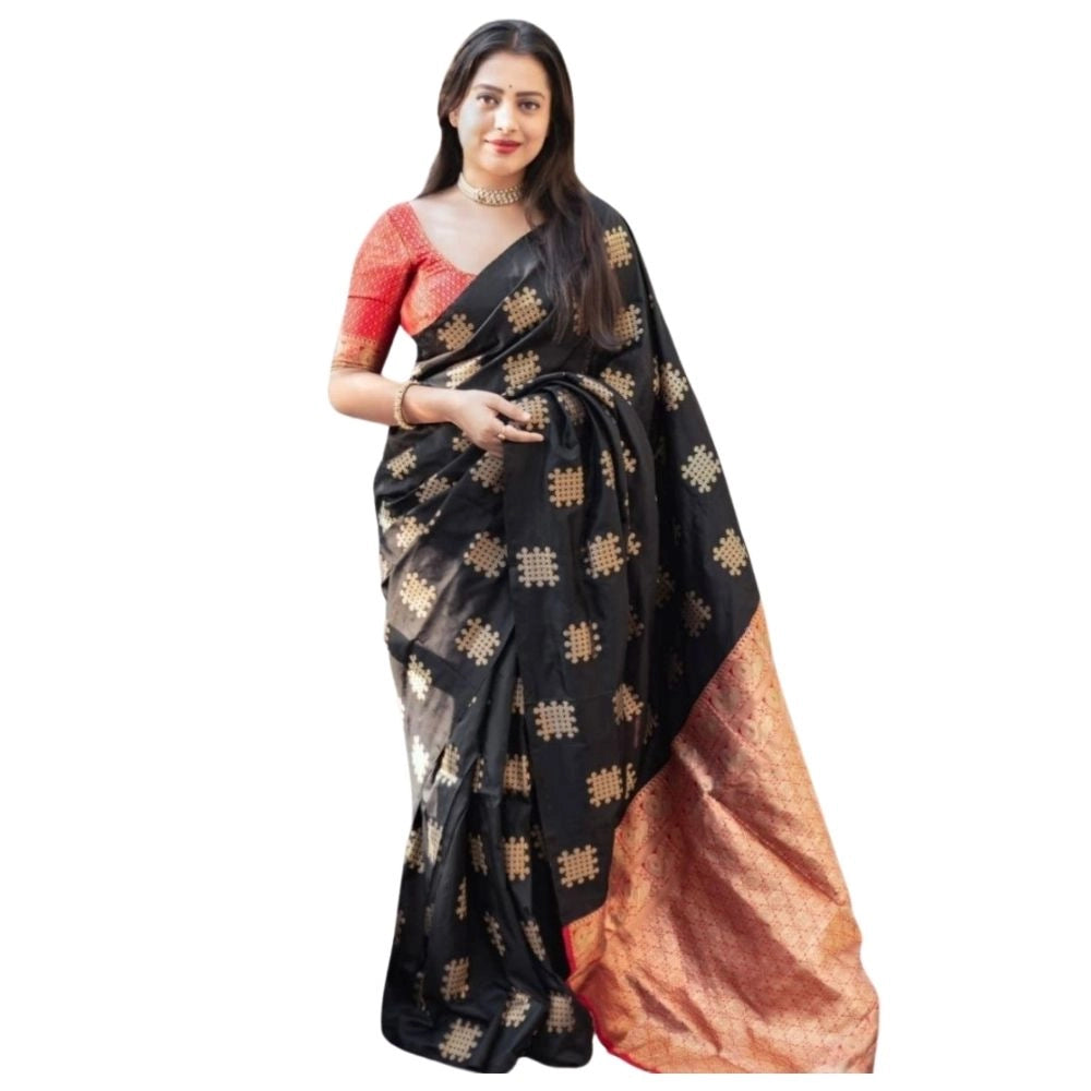 Fashionable Women's Silk Printed Saree With Blouse Piece