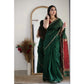 Sensational Women's Cotton Printed Saree With Blouse Piece