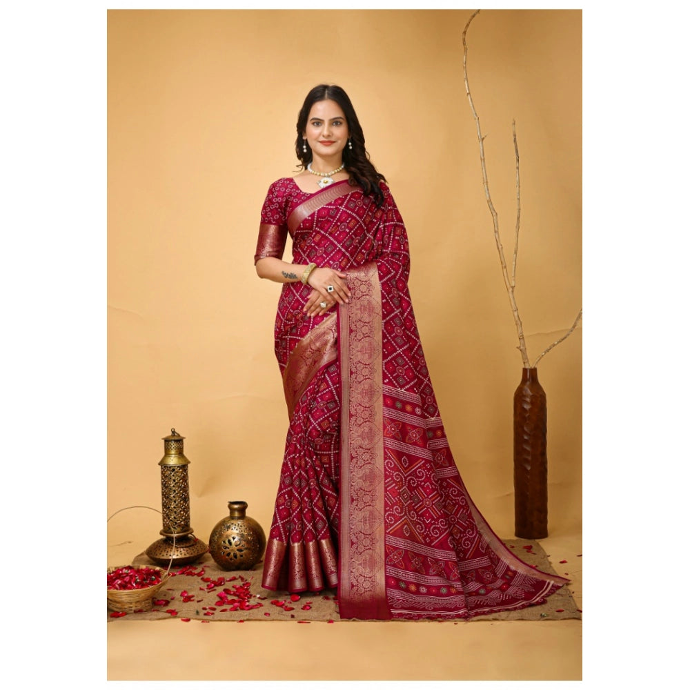 Astonishing Women's Soft Dola Cotton Kalamkari Printed Saree With Blouse Piece